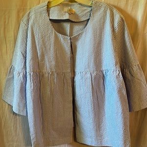 Cute Blue and White Searsucker Jacket